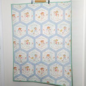 Vintage Springs Mills Nursery Rhymes Hexagons Cotton Blend Embroidered Teddys